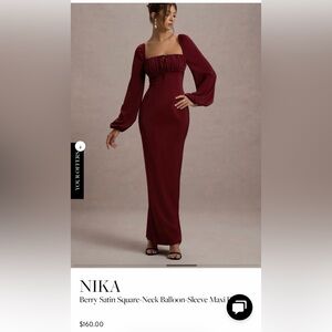 Club L London Burgundy Long Sleeve Maxi Dress